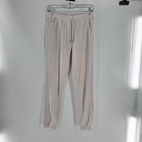 Athleta Farallon Jogger Pant Birch Grey Cream Print Casual Activewear Sz 2 - Picture 2 of 6